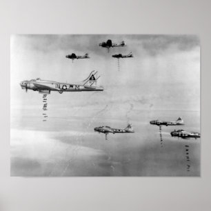 Flugzeug, die Bomben über Deutschland abwerfen - 1 Poster