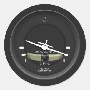 Flugzeug-Drehungs-Koordinator-Instrument Runder Aufkleber