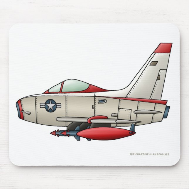 Flugzeug-Düsenjäger-Militärflugzeug-Mausunterlage Mousepad (Vorne)