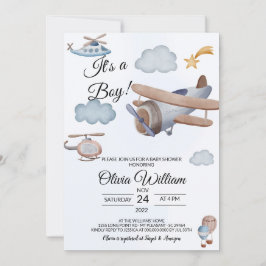 Flugzeug Es ist eine Boy Baby Dusche Einladung