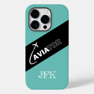 Flugzeug Fliegender Pilot Grün Schwarz Luftfahrt Case-Mate iPhone 14 Pro Hülle