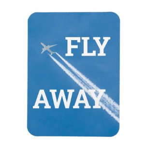 Flugzeug fliegt in blauem Himmel Magnet
