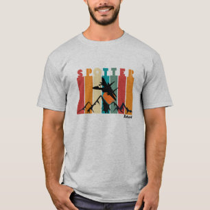 Flugzeug fliegt über Berg, Maßgeschneidert Retro,  T-Shirt