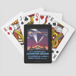 Flugzeug fliegt über Scheinwerferplakat Spielkarten