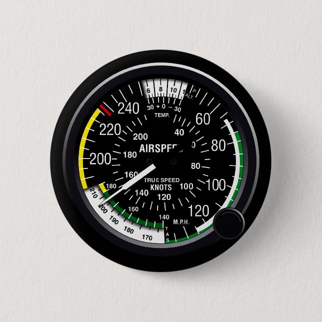 Flugzeug-Fluggeschwindigkeits-Indikatormessgerät Button (Vorderseite)