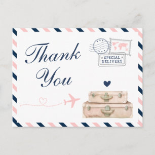 Flugzeug Fluggesellschaft Reise Hochzeit Dusche Da Postkarte