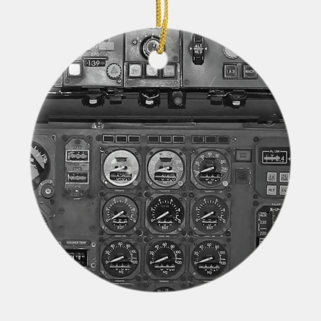 Flugzeug-Flugzeug-Flug-Decke-Cockpit-Piloten Flieg Keramik Ornament (Vorne)
