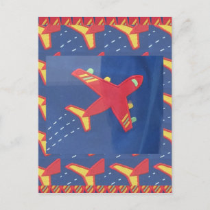 Flugzeug-Flugzeug-Flug-Reise-Picknick-Feiertage Feiertagspostkarte
