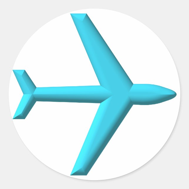 Flugzeug/Flugzeug Runder Aufkleber (Vorderseite)