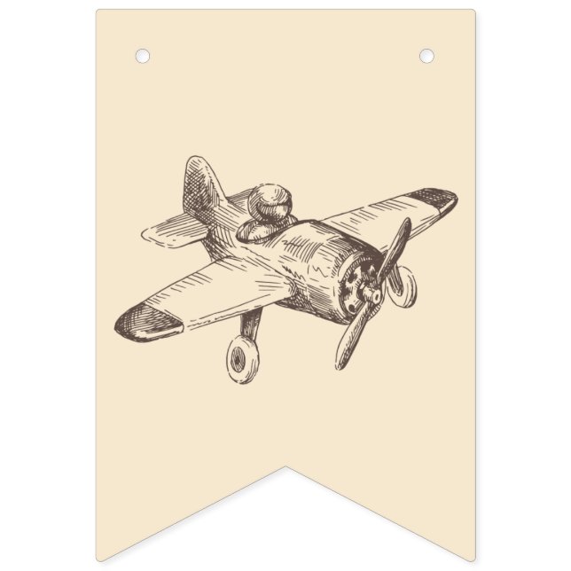 Flugzeug, Flugzeug, Vintag, BUNNING BANNER (Siebte Fahne)