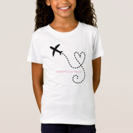 Flugzeug Flying Heart Daddy's Co-Pilot Kinder Spaß T-Shirt