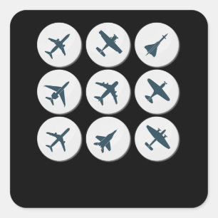 Flugzeug Flying Pilot Geburtstagsgeschenk Idee Män Quadratischer Aufkleber