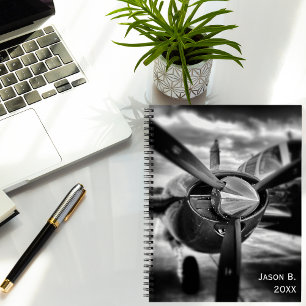 Flugzeug Foto Pilot Aviator Spaß Luftfahrt Benutze Notizbuch