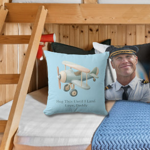 Flugzeug-Foto "Umarme dies, bis ich lande" Baby-Ju Kissen