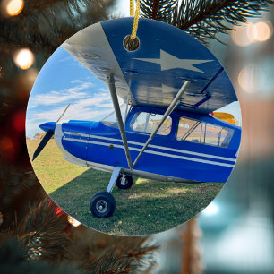 Flugzeug Foto Weihnachten Personalisierte Keramik Ornament