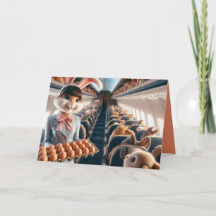 Flugzeug Funny Bunny Happy Oster Karte