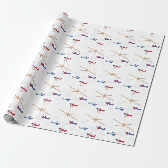 Flugzeug Geschenkpapier (Ungerollt)