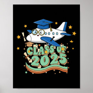 Flugzeug-Graduate Cl von 2025 Kinder Männer Grad F Poster