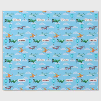 Flugzeug Hubschrauber Heißluftballon Parade Geschenkpapier