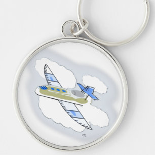 Flugzeug im Himmel Schlüsselanhänger