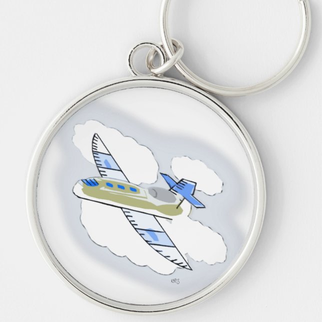 Flugzeug im Himmel Schlüsselanhänger (Vorne)