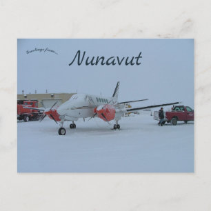 Flugzeug in Arctic Bay Nunavut Kanada Postkarte