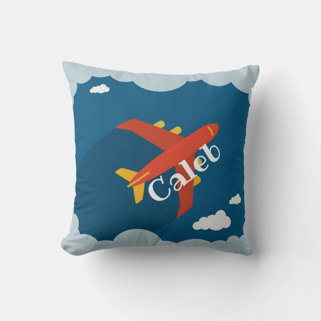 Flugzeug in Blue Sky Child's Kinderzimmer Personal Kissen (Vorderseite)