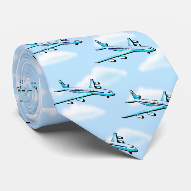 Flugzeug in den Wolken Krawatte (Gerollt)