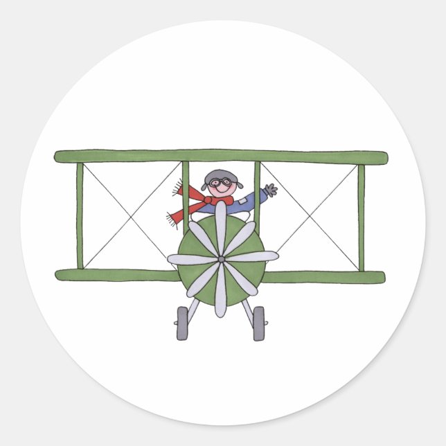 Flugzeug in den Wolken Runder Aufkleber (Vorderseite)