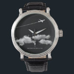Flugzeug/Jet-Flugzeug/Personalisierter Pilot Armbanduhr<br><div class="desc">Ist es nicht ein super cooles und gerade das richtige Image für einen Piloten, erfahrenen Reisenden oder Jet Flugzeug Liebhaber?! Um den Text zu ändern, verwenden Sie die Option Personalisieren. Für umfangreichere Textänderungen, z. B. Änderungen am Schriftart, am Schriftart oder am Textlayout, wählen Sie die Option Anpassen. Originelles Design |...</div>