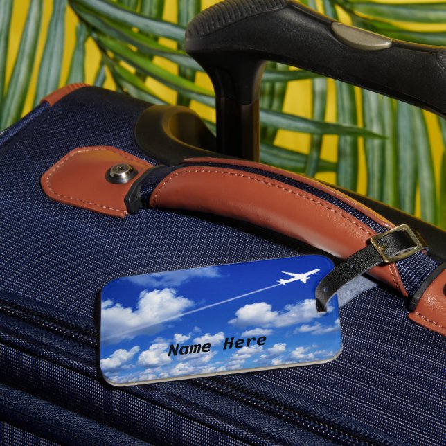 Flugzeug/Jet-Flugzeug/Personalisierter Pilot Gepäckanhänger (Vorderseite Insitu 3)