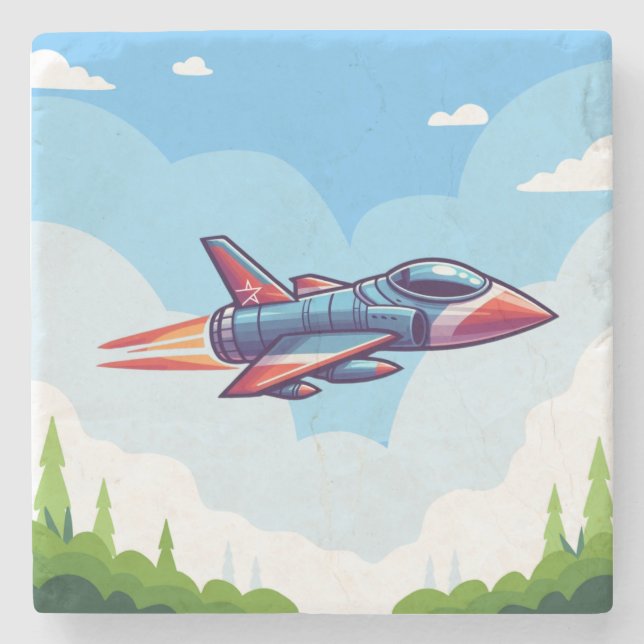 Flugzeug/Kampfflugzeug Steinuntersetzer (Vorderseite)