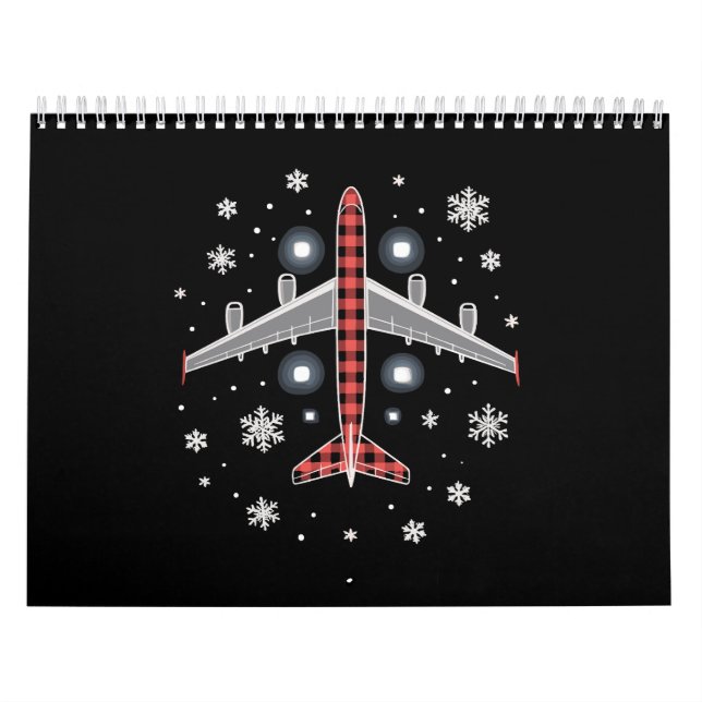 Flugzeug Kariert Weihnachten Pilot Kalender (Titelbild)
