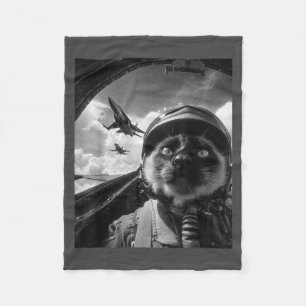 Flugzeug Katze Jetpilot Selfie Siamese Kämpfer Mem Fleecedecke