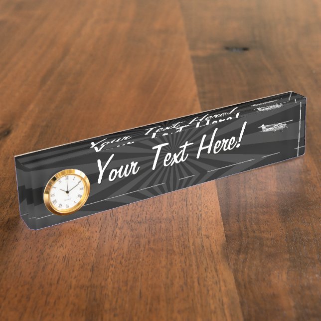 Flugzeug-klassischer Namensplakette (Seite)