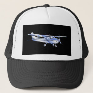 Flugzeug-klassisches Cessna-Silhouette-Fliegen auf Truckerkappe
