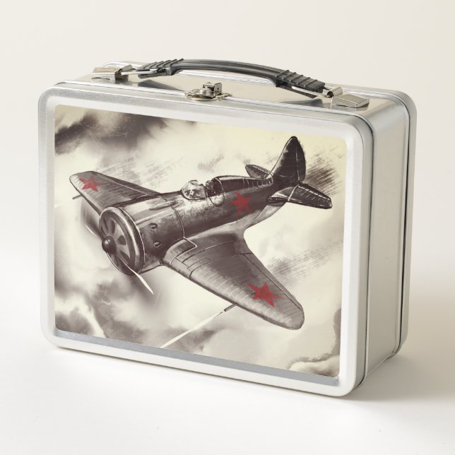 Flugzeug-Lunchbox Metall Brotdose (Vorderseite)
