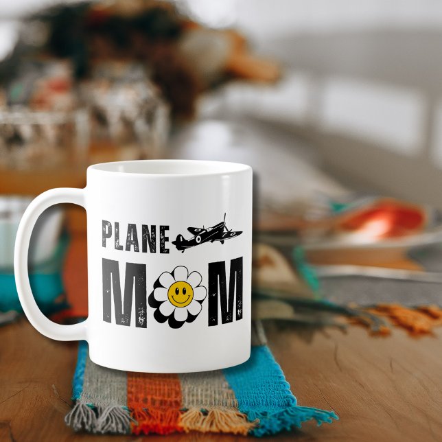 FLUGZEUG Mama, Blume und Vintages Flugzeug, Funny  Kaffeetasse (Von Creator hochgeladen)