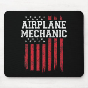 Flugzeug Mechanische amerikanische Flagge Usa Patr Mousepad