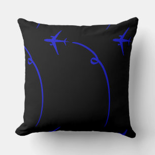 Flugzeug mit Air Trail Dk Black Kissen