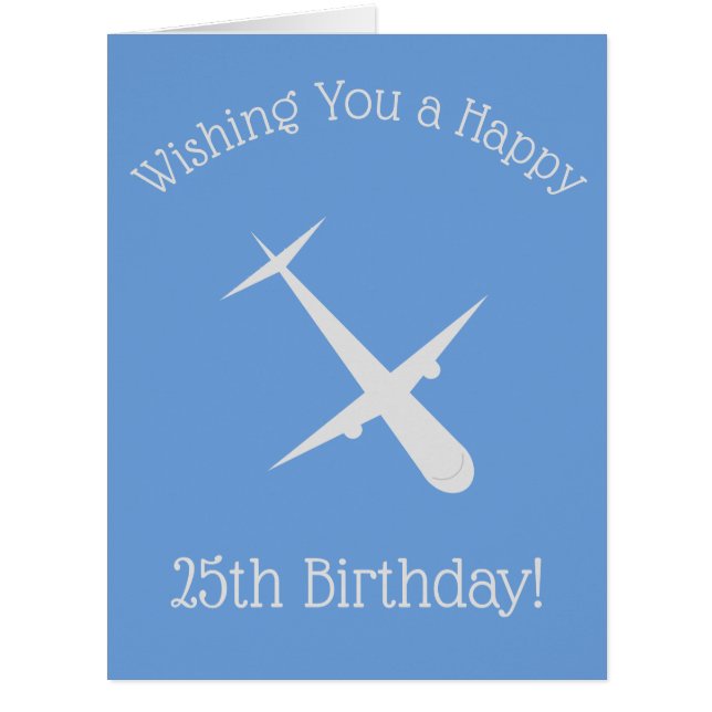 Flugzeug mit Blue Personalisiert Birthday Card (Vorderseite)