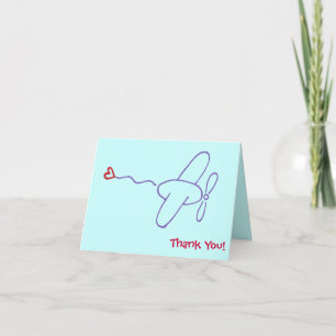 Flugzeug mit Herz-Dankeschön-Karte Dankeskarte