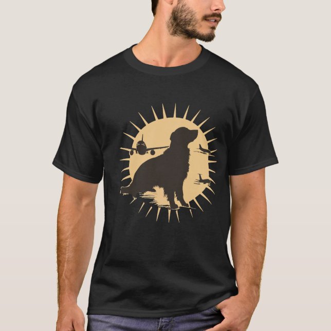 Flugzeug mit Hund T-Shirt (Vorderseite)