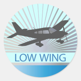 Flugzeug mit niedrigem Flügel Runder Aufkleber