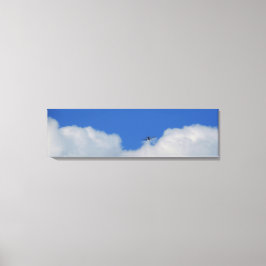 Flugzeug mit Wolken Panoramabilder drucken Leinwanddruck