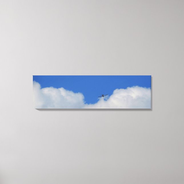 Flugzeug mit Wolken Panoramabilder drucken Leinwanddruck (Vorderseite)
