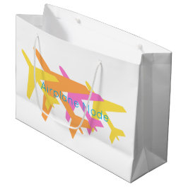 Flugzeug-Modus Rosa gelb-orange-blaue Pilotanreise Große Geschenktüte