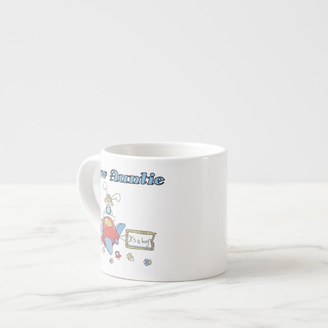 Flugzeug Neue Tante Boy T - Shirt und Geschenke Espressotasse (Vorderseite Links)
