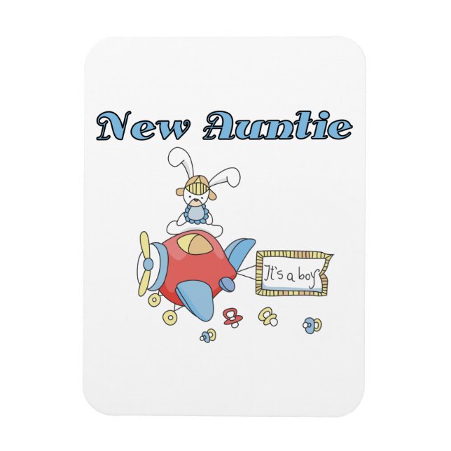 Flugzeug Neue Tante Boy T - Shirt und Geschenke Magnet (Vertikal)