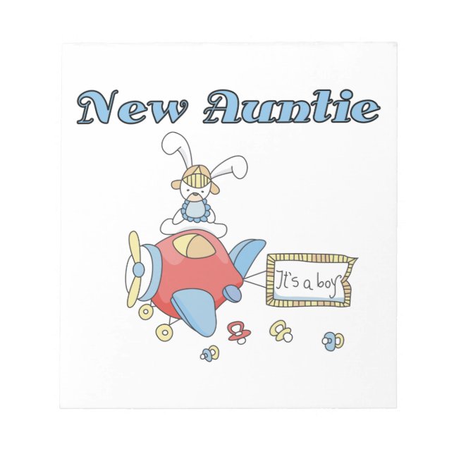 Flugzeug Neue Tante Boy T - Shirt und Geschenke Notizblock (Vorderseite)